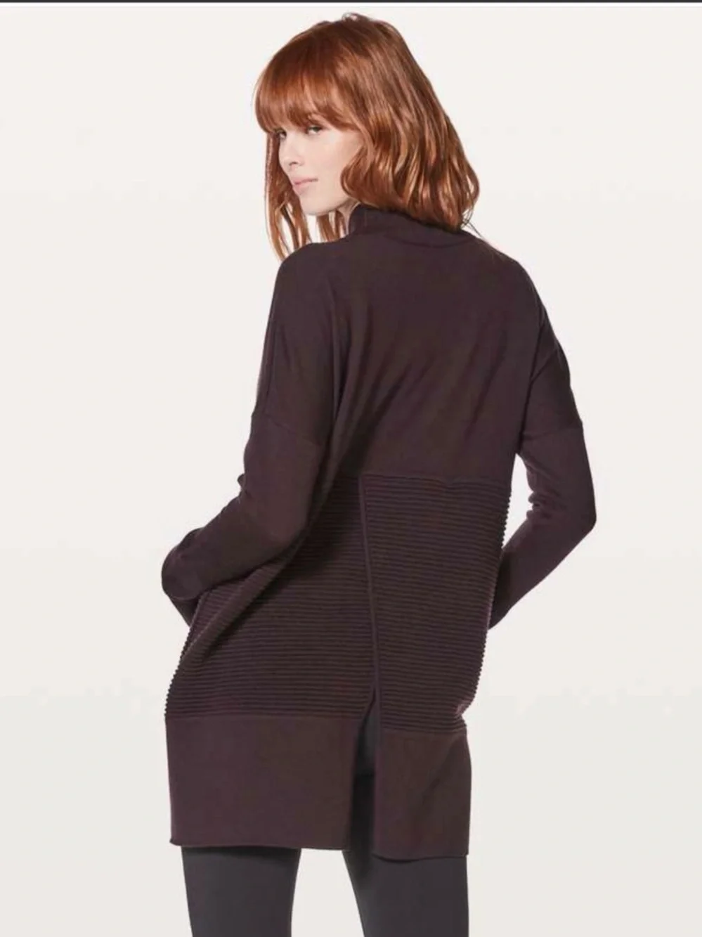 lululemon athletica Open-Front Longline Cardigan - Plum size M